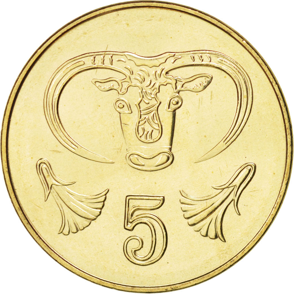 Munten, Cyprus, 5 Cents, 2004, FDC, Nickel-brass, KM:55.3