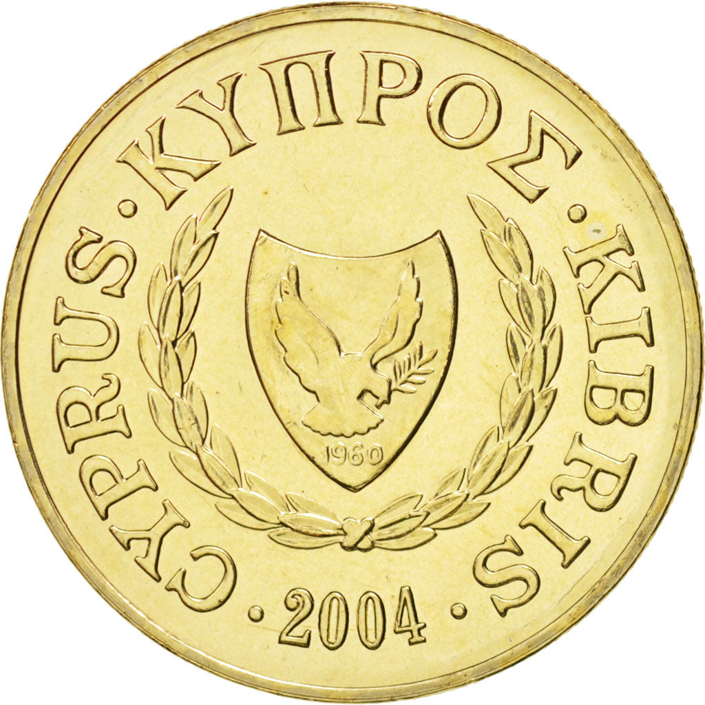Munten, Cyprus, 10 Cents, 2004, FDC, Nickel-brass, KM:56.3