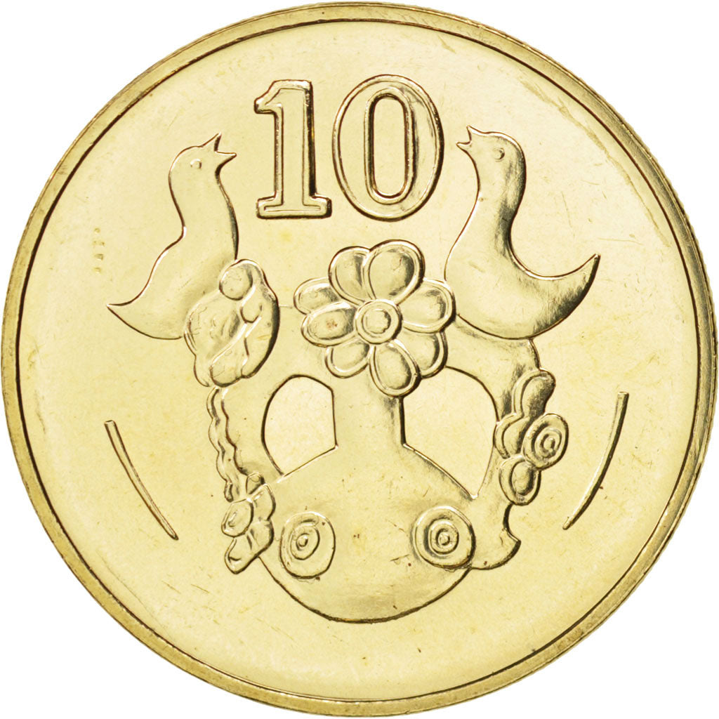 Munten, Cyprus, 10 Cents, 2004, FDC, Nickel-brass, KM:56.3