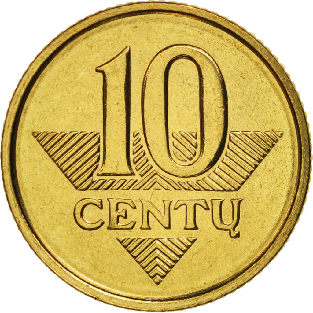 Lithuania, 10 Centu, 1998, MS(65-70), Nickel-brass, KM:106