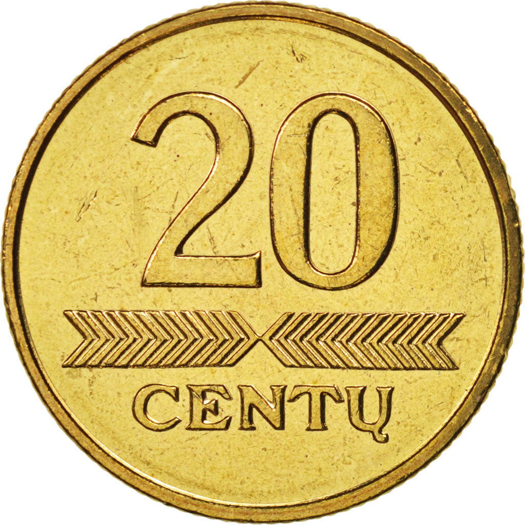 Coin, Lithuania, 20 Centu, 1997, MS(65-70), Nickel-brass, KM:107