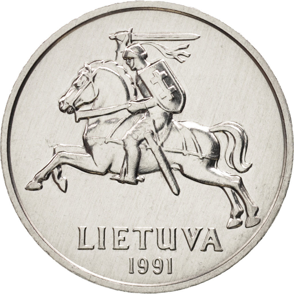 Coin, Lithuania, 5 Centai, 1991, MS(65-70), Aluminum, KM:87
