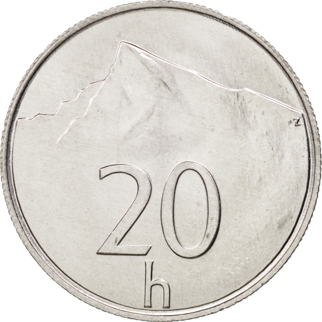 Coin, Slovakia, 20 Halierov, 1996, MS(65-70), Aluminum, KM:18