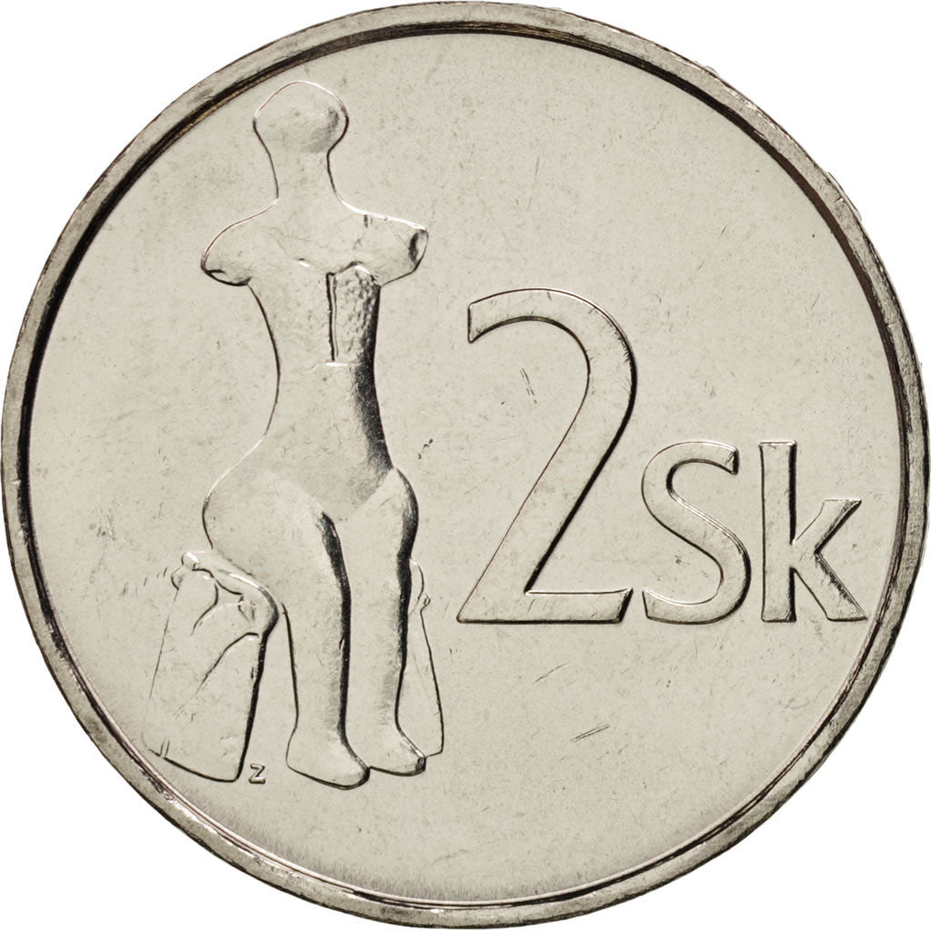 Munten, Slowakije, 2 Koruna, 2003, FDC, Nickel plated steel, KM:13