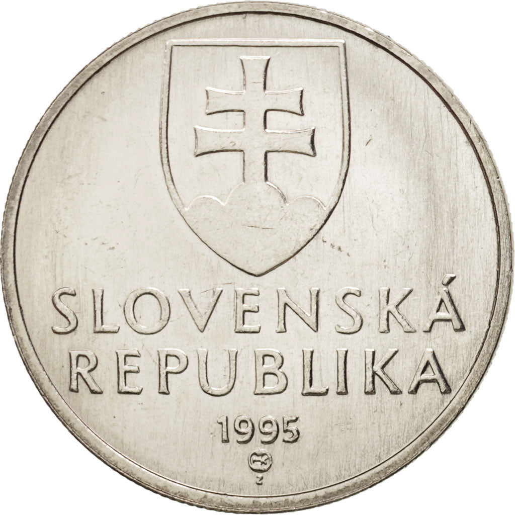 Munten, Slowakije, 5 Koruna, 1995, UNC, Nickel plated steel, KM:14