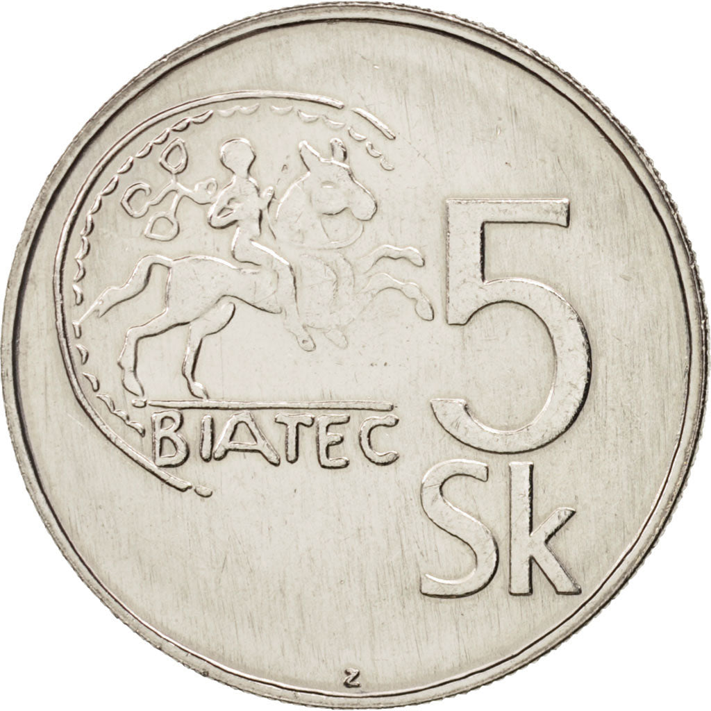 Munten, Slowakije, 5 Koruna, 1995, UNC, Nickel plated steel, KM:14