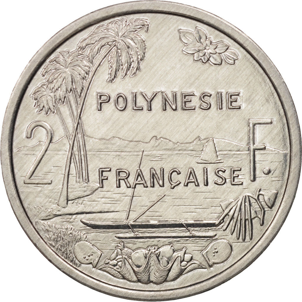 French Polynesia, 2 Francs, 2003, MS(65-70), Aluminum, KM:10, Lecompte:46f