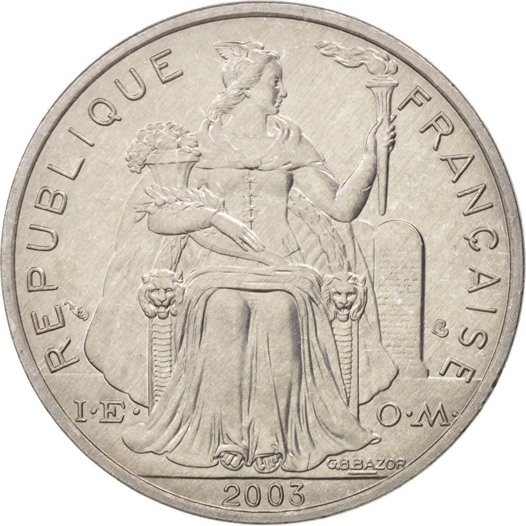 French Polynesia, 5 Francs, 2003, MS(65-70), Aluminum, KM:12, Lecompte:63h