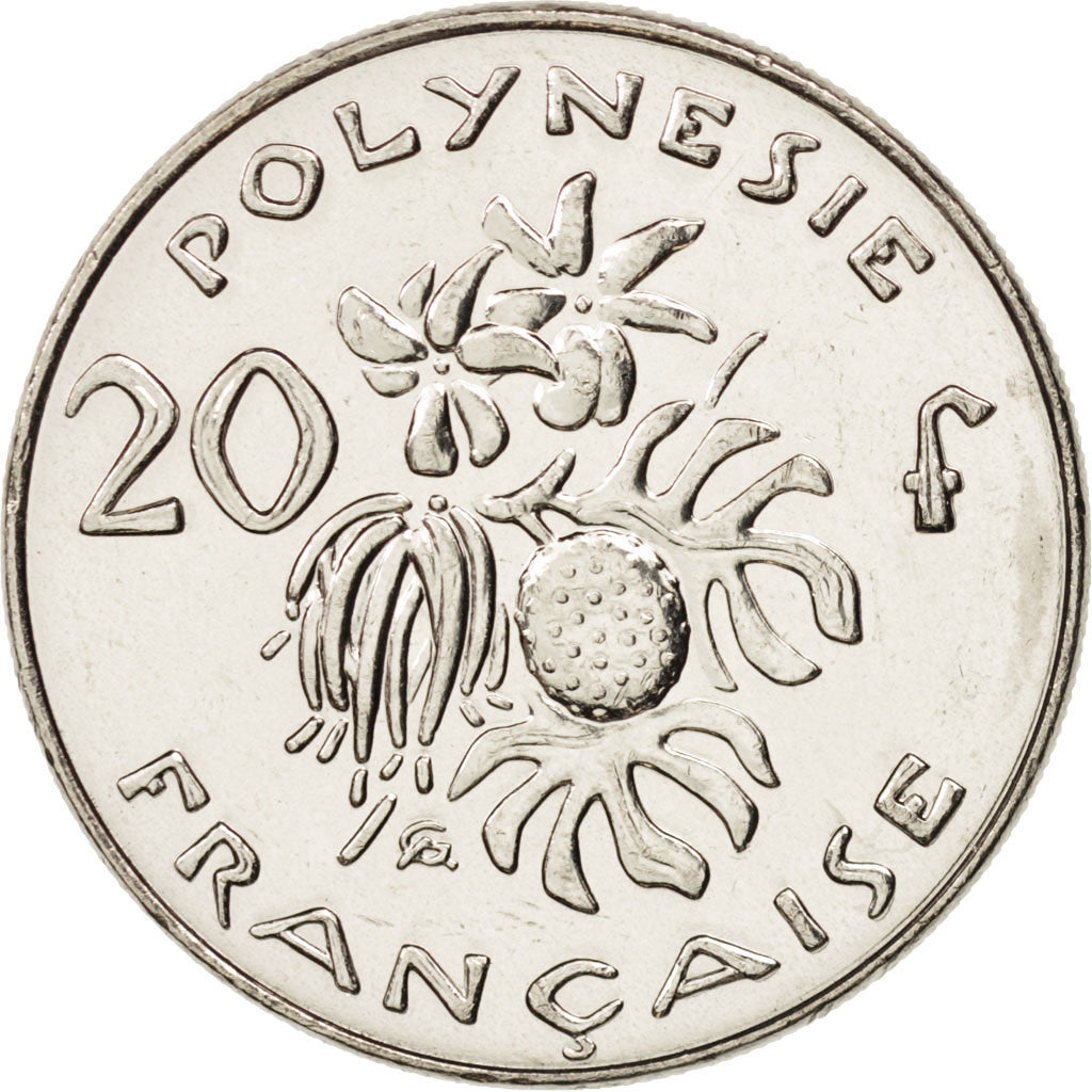 French Polynesia, 20 Francs, 2003, Paris, MS(65-70), Nickel, KM:9, Lecompte:106h