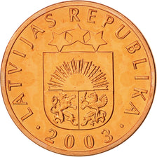Coin, Latvia, Santims, 2003, MS(65-70), Copper Clad Steel, KM:15