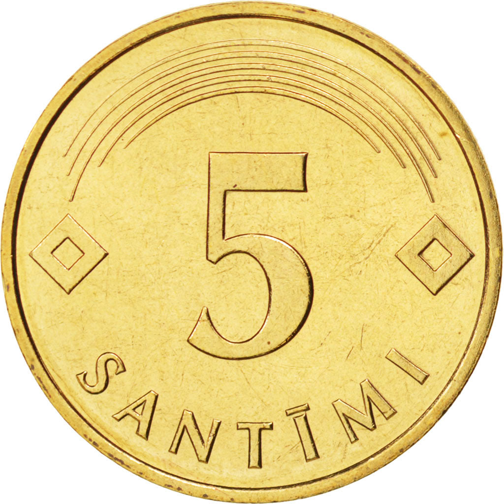 Coin, Latvia, 5 Santimi, 1992, MS(65-70), Nickel-brass, KM:16