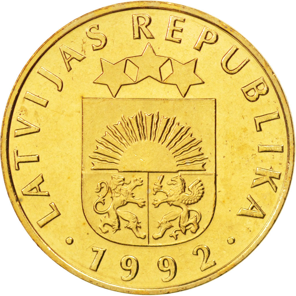 Moneda, Letonia, 20 Santimu, 1992, FDC, Níquel - latón, KM:22.1