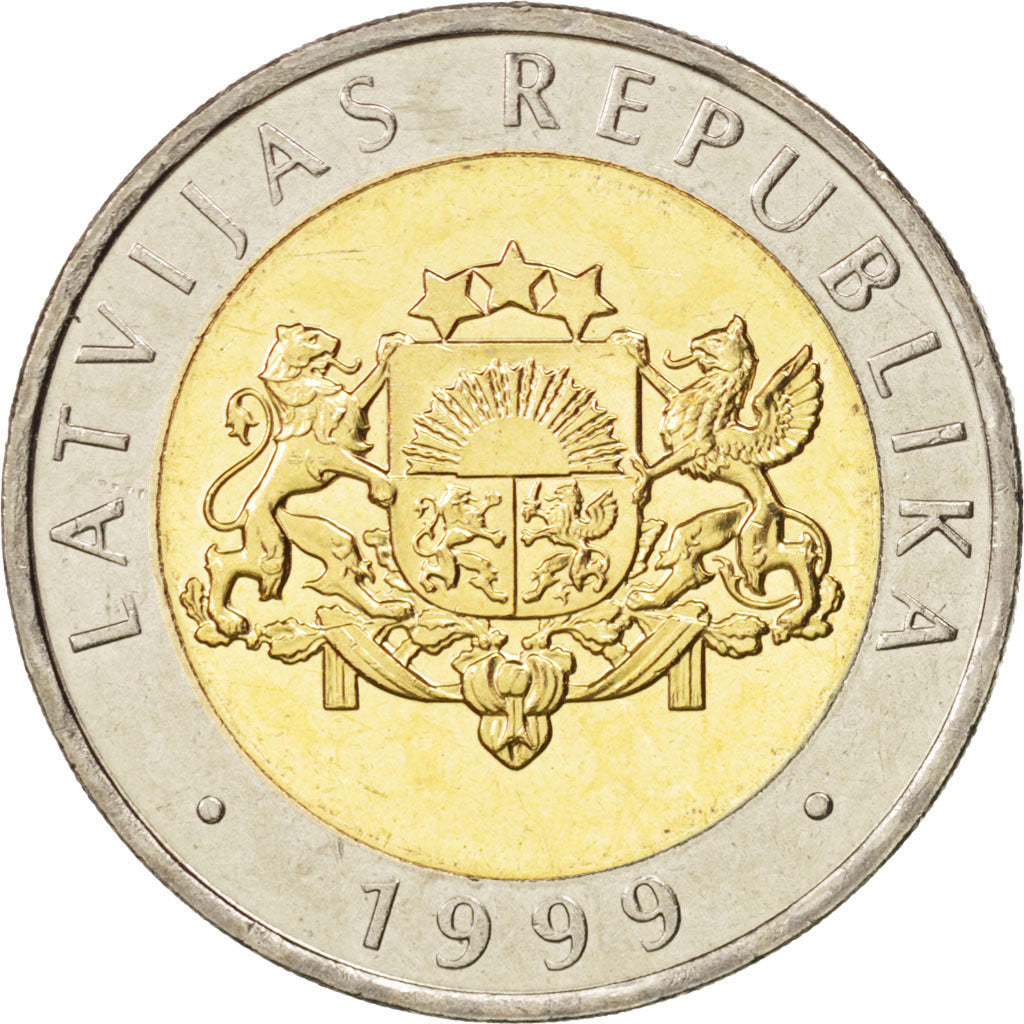 Coin, Latvia, 2 Lati, 1999, MS(65-70), Bi-Metallic, KM:38