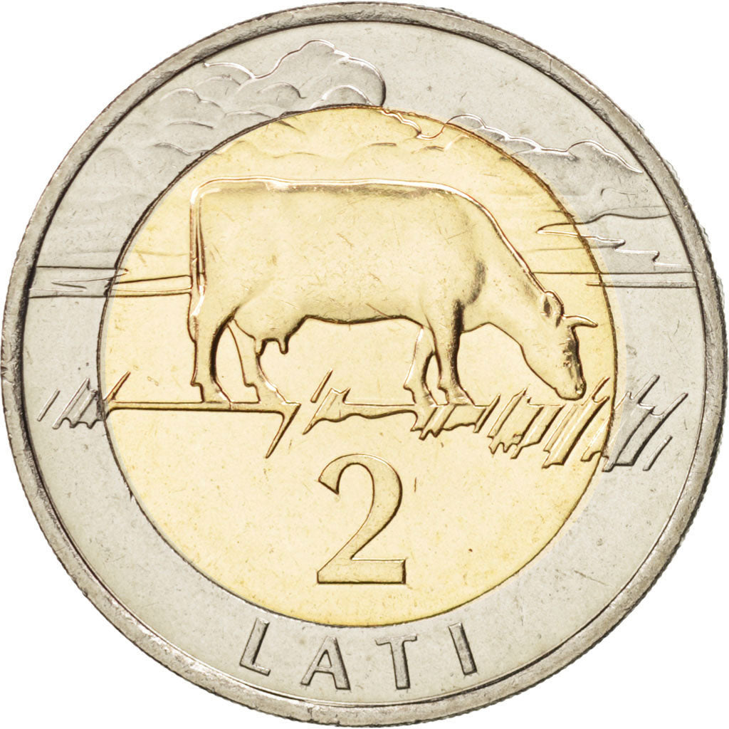 Coin, Latvia, 2 Lati, 1999, MS(65-70), Bi-Metallic, KM:38