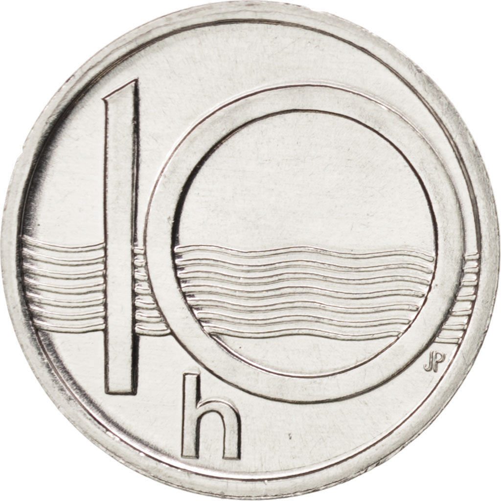 Coin, Czech Republic, 10 Haleru, 2002, MS(65-70), Aluminum, KM:6