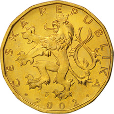 Moneda, República Checa, 20 Korun, 2002, FDC, Latón chapado en acero, KM:5