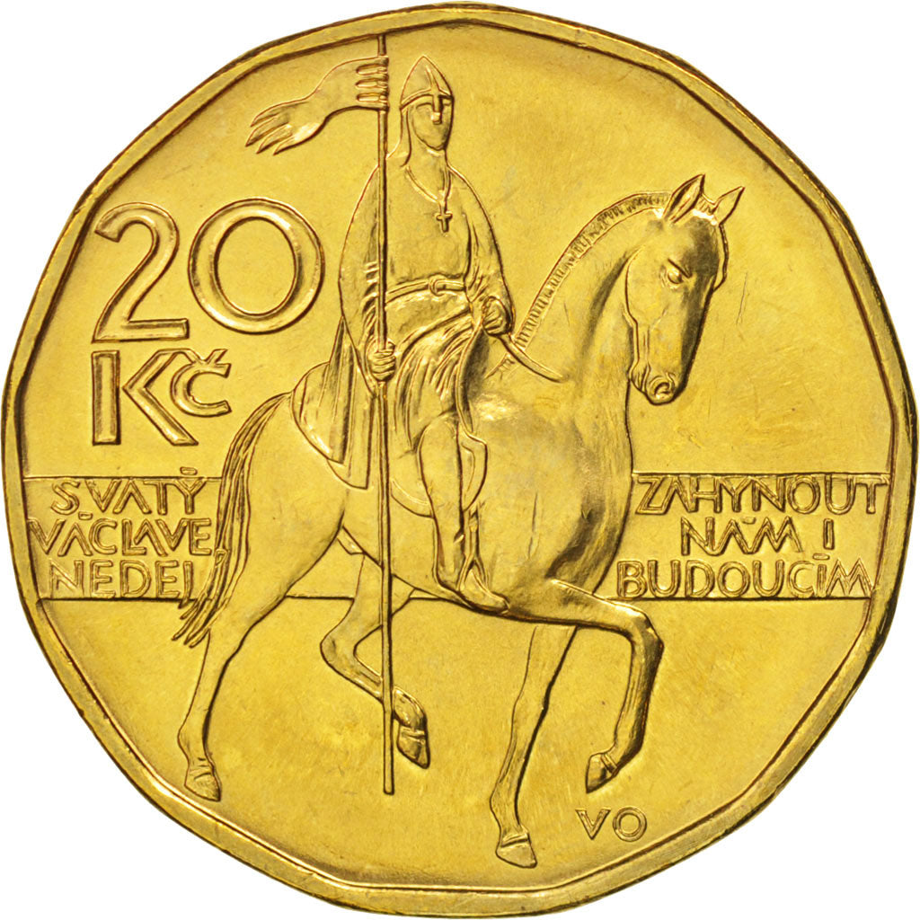 Monnaie, République Tchèque, 20 Korun, 2002, FDC, Brass plated steel, KM:5