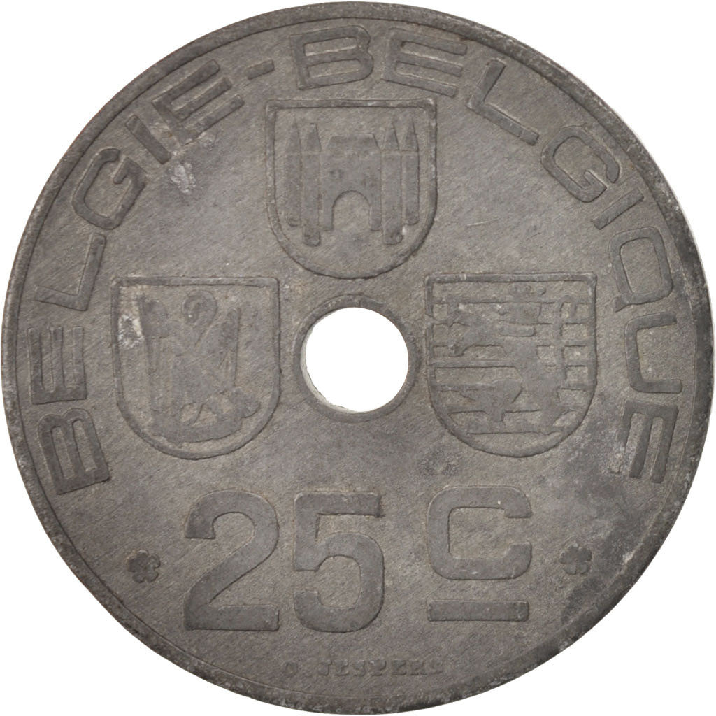 Munten, België, 25 Centimes, 1946, ZF, Zinc, KM:132