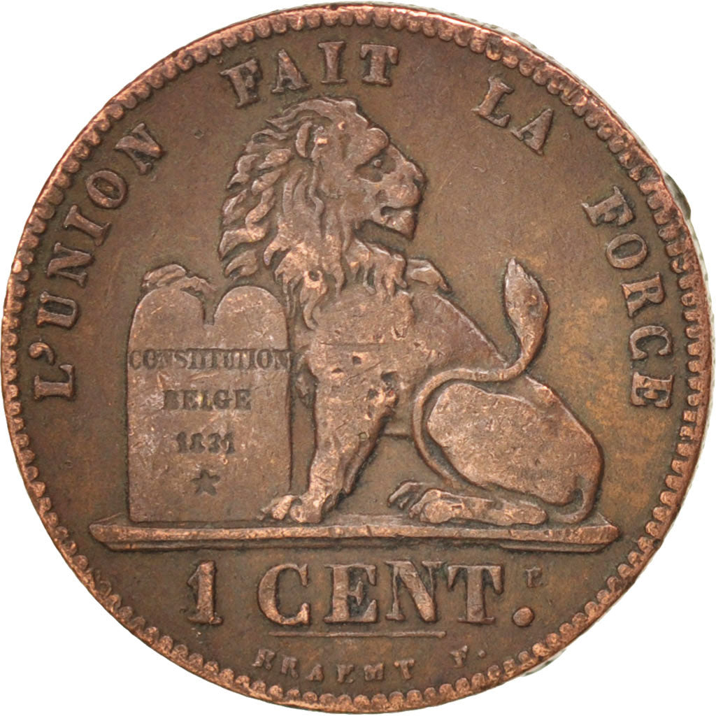 Coin, Belgium, Leopold I, Centime, 1861, EF(40-45), Copper, KM:1.2