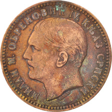 Serbia, Milan I, 10 Para, 1879, EF(40-45), Bronze, KM:8