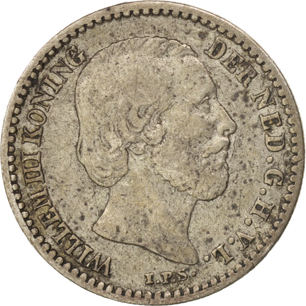 Netherlands, William III, 10 Cents, 1871, VF(30-35), Silver, KM:80