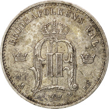 Münze, Schweden, Oscar II, 25 Öre, 1880, VZ, Silber, KM:739
