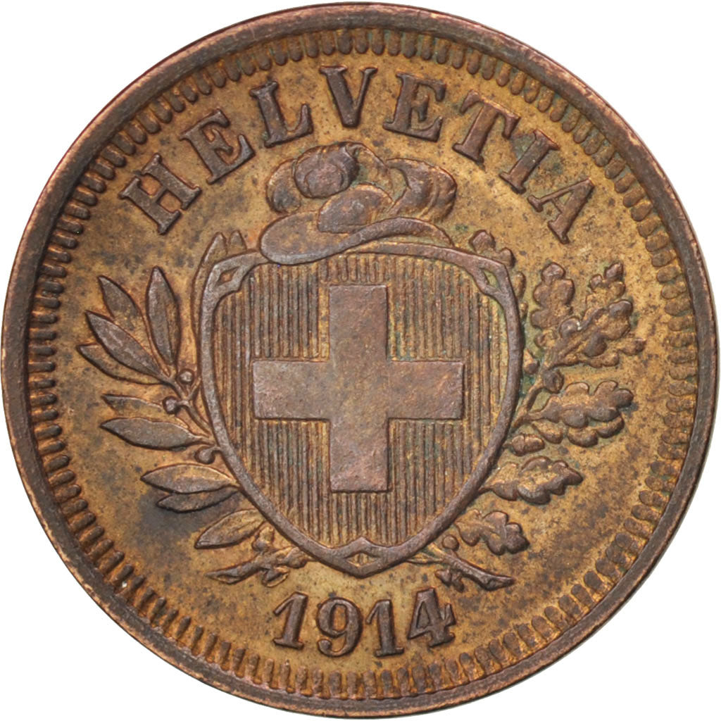 Switzerland, Rappen, 1914, Bern, AU(55-58), Bronze, KM:3.2