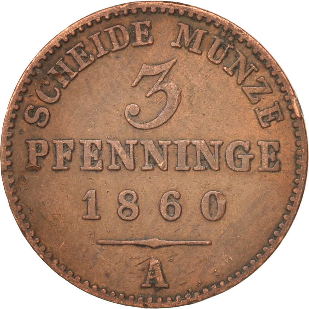 Coin, German States, PRUSSIA, Friedrich Wilhelm IV, 3 Pfennig, 1860, Berlin