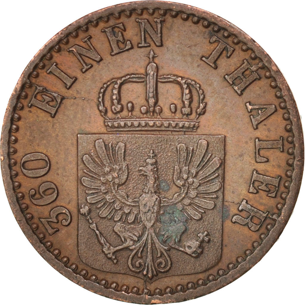 Moneta, Landy niemieckie, PRUSSIA, Wilhelm I, Pfennig, 1870, Berlin, AU(55-58)