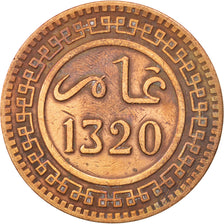 Morocco, 'Abd al-Aziz, 1902, EF(40-45), Bronze, KM:17.1