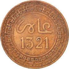 Morocco, 'Abd al-Aziz, 1903, Paris, EF(40-45), Bronze, KM:16.3
