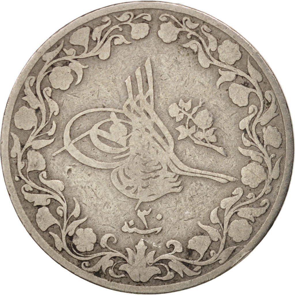 Egypt, Abdul Hamid II, 5/10 Qirsh, 1904, Misr, VF(30-35), Copper-nickel, KM:291