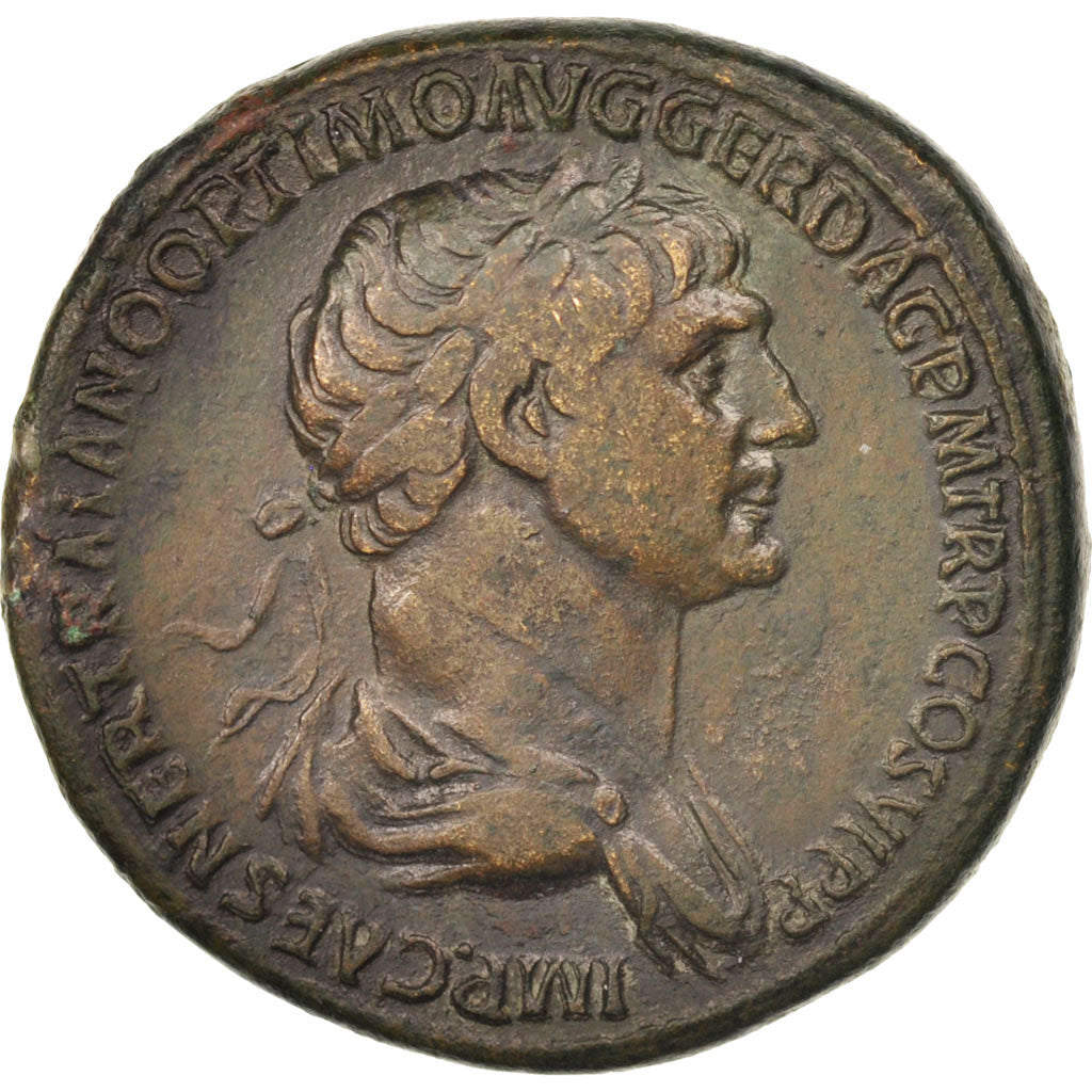 Coin, Trajan, Sestertius, Rome, EF(40-45), Bronze, RIC:672