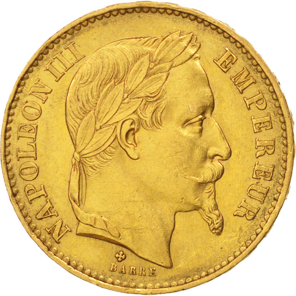 Frankreich, Napoléon III, 20 Francs, 1870, Strasbourg, AU(50-53), Gold, KM:801.2