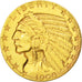 United States, Indian Head, $5, 1908, Philadelphia, EF(40-45), KM:129