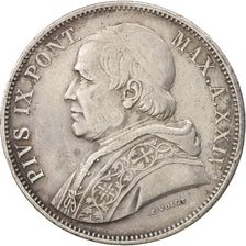 Monnaie, États italiens, PAPAL STATES, Pius IX, 5 Lire, 1870, Rome, TTB