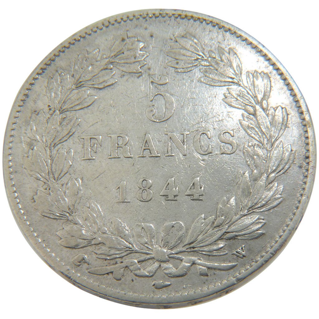 FRANCE, Louis-Philippe, 5 Francs, 1844, Lille, KM #749.13, EF(40-45), Silver,...