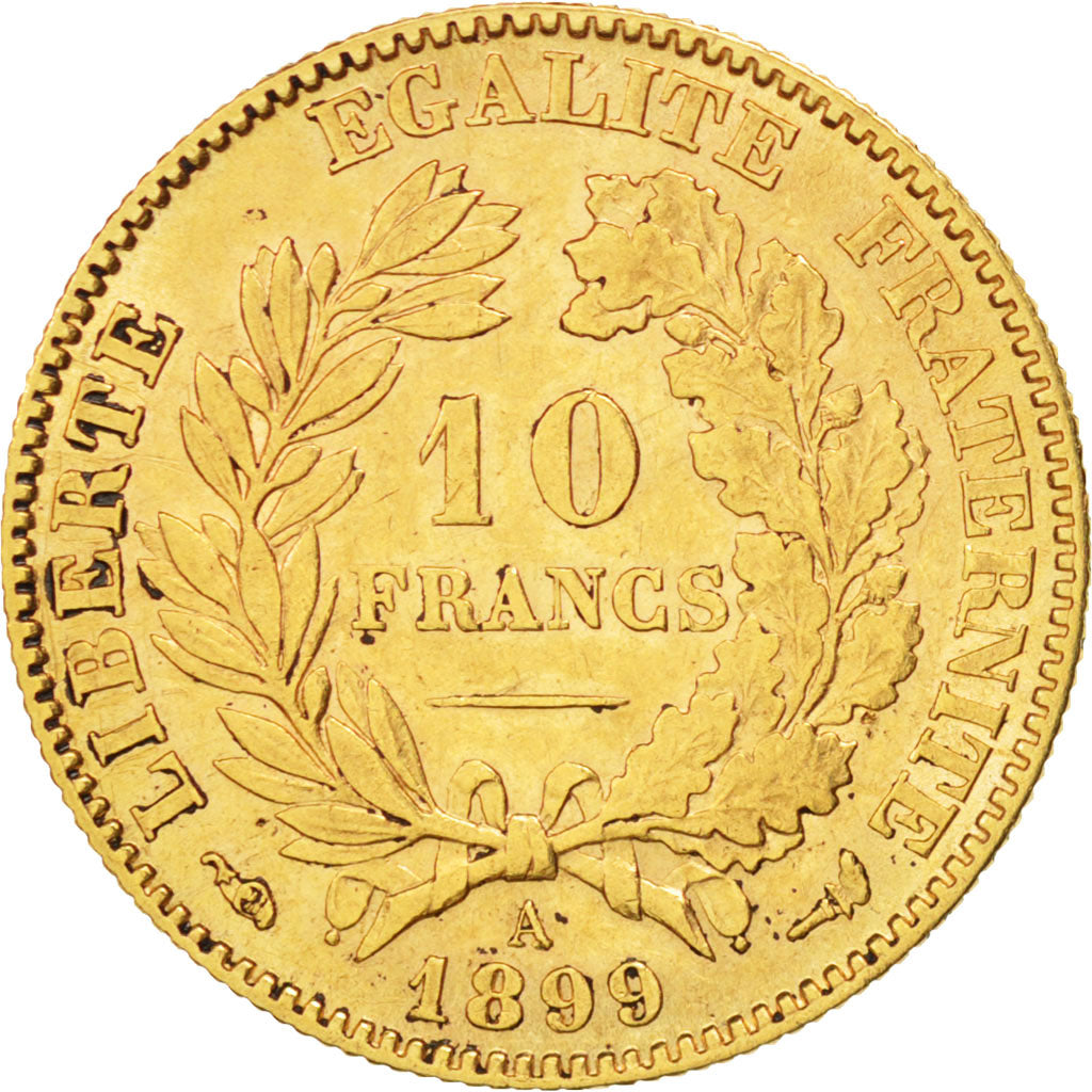 France, Cérès, 10 Francs, 1899, Paris, EF(40-45), Gold, KM:830, Gadoury:1016