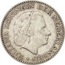 Netherlands, Juliana, Gulden, 1954, AU(50-53), Silver, KM:184