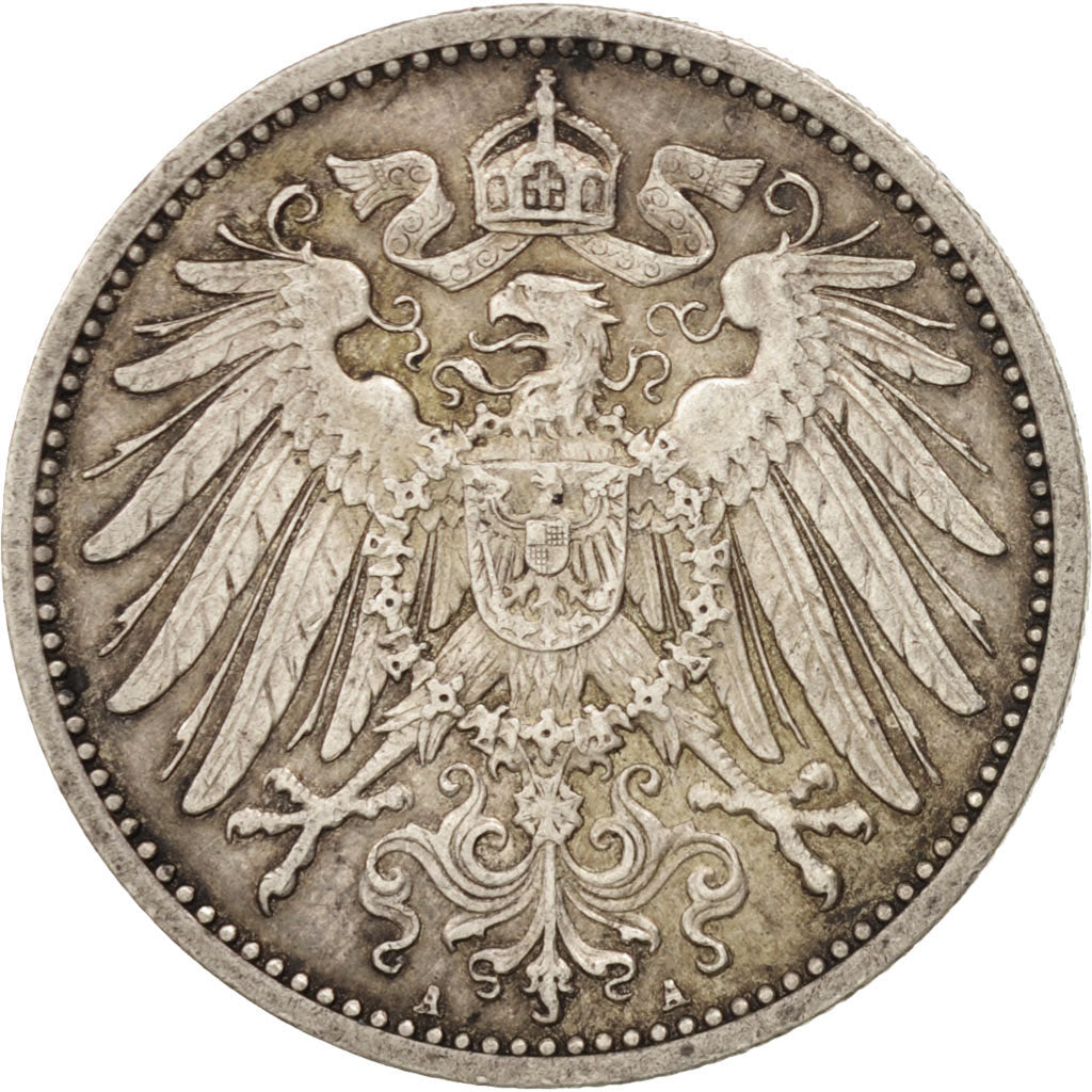 GERMANY - EMPIRE, Wilhelm II, Mark, 1914, Berlin, AU(50-53), Silver, KM:14