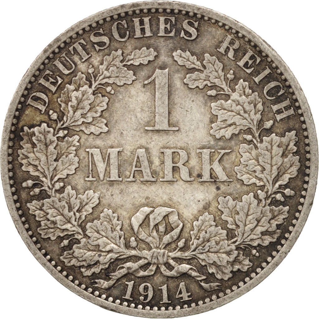 GERMANY - EMPIRE, Wilhelm II, Mark, 1914, Berlin, AU(50-53), Silver, KM:14
