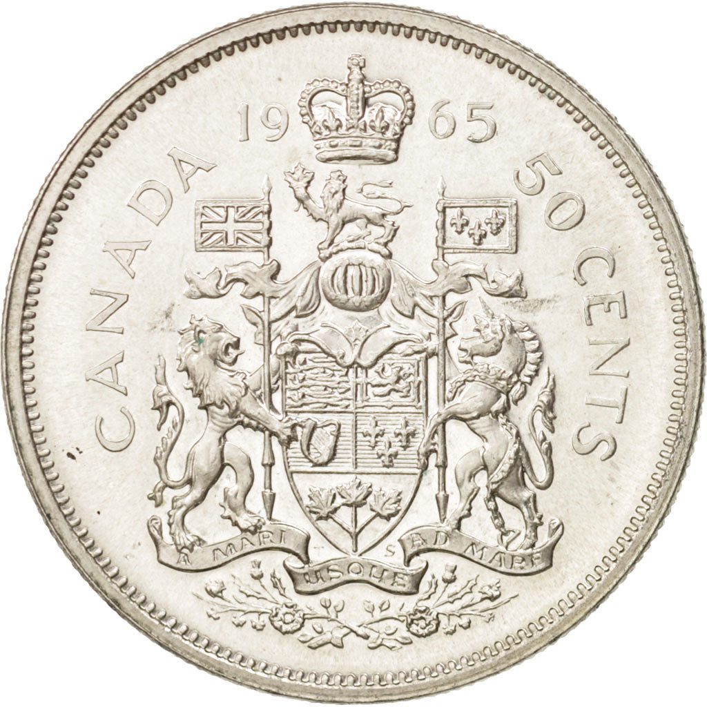 Canada, Elizabeth II, 50 Cents, 1965, Ottawa, MS(60-62), Silver, KM:63