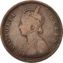 INDIA-BRITISH, Victoria, 1/2 Anna, 1875, VF(20-25), Copper, KM:468