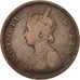 INDIA-BRITISH, Victoria, 1/2 Anna, 1875, VF(20-25), Copper, KM:468