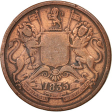 Monnaie, INDIA-BRITISH, 1/2 Anna, 1835, Bombay, TB, Cuivre, KM:447.1