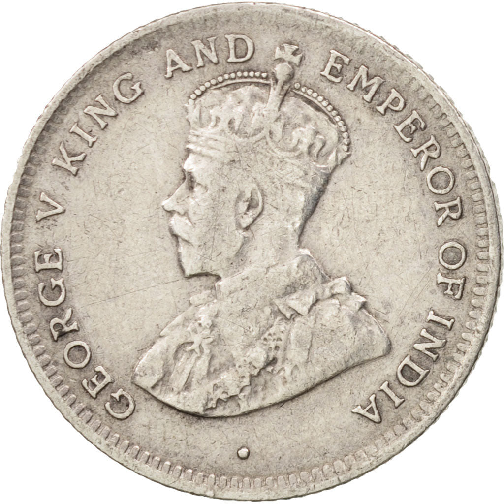Ceylon, George V, 25 Cents, 1913, VF(30-35), Silver, KM:105