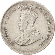Ceylon, George V, 25 Cents, 1913, VF(30-35), Silver, KM:105