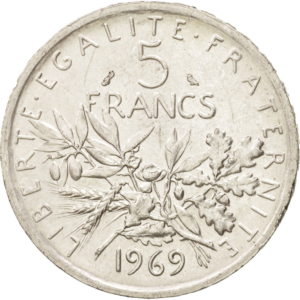 France, Semeuse, 5 Francs, 1969, SUP+, Argent, KM:926, Gadoury:770