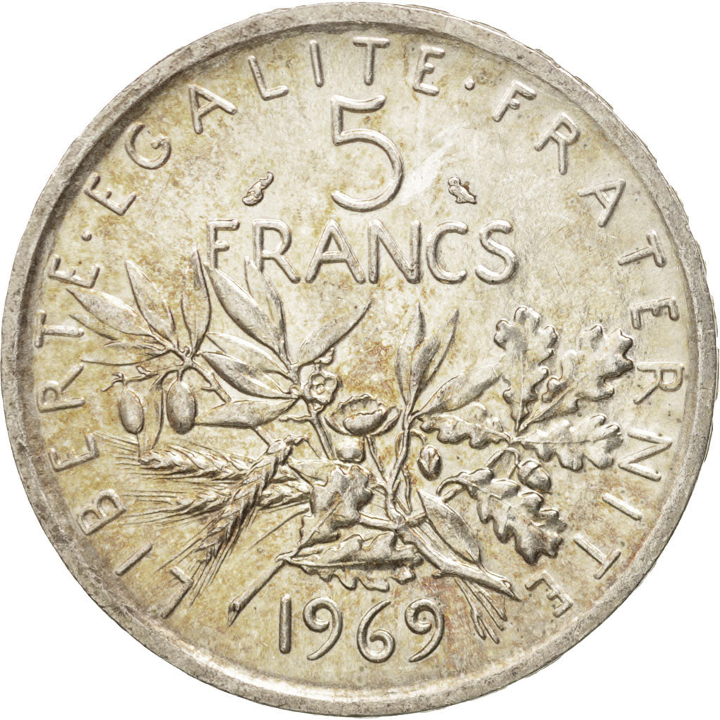 Monnaie, France, Semeuse, 5 Francs, 1969, SPL, Argent, KM:926, Gadoury:770