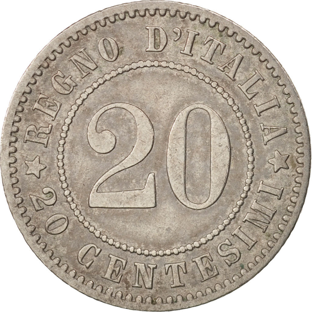 Italy, Umberto I, 20 Centesimi, 1896, Berlin, EF(40-45), Copper-nickel, KM:28.1